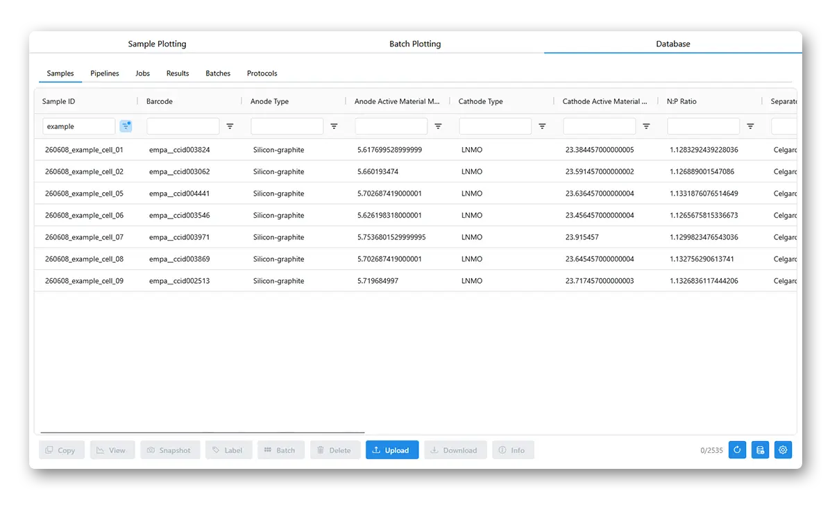 Adding samples