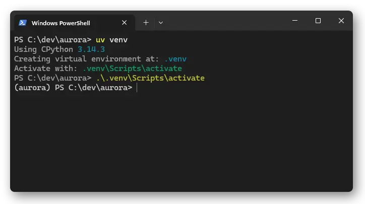 Create virtual environment