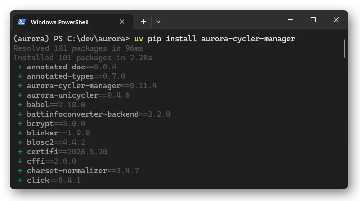 Install aurora-cycler-manager