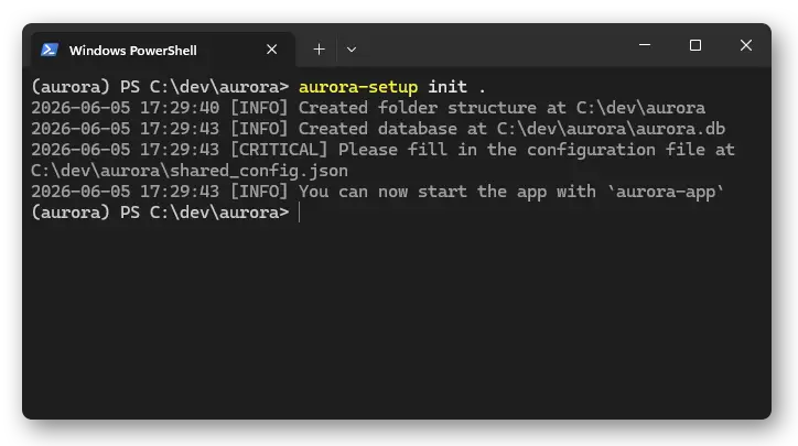 Create an aurora project